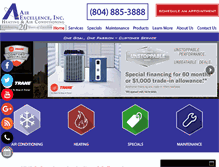 Tablet Screenshot of airexcellenceinc.com